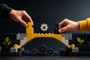 How to Build Products That Survive Founder Changes concept showing a modular product system designed for long-term software sustainability and leadership transitions.