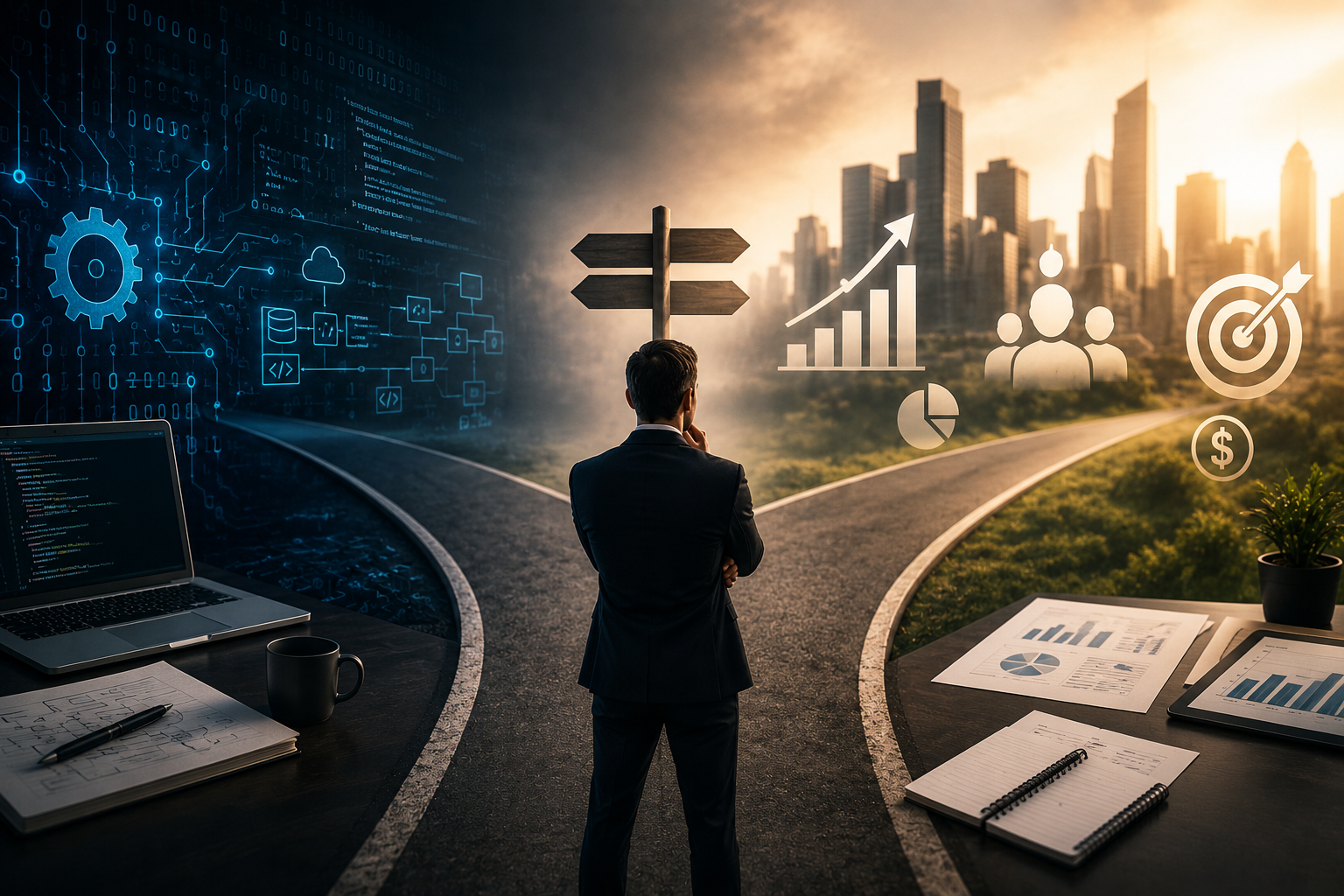 Business leader evaluating technical decisions that drive software strategy, business growth, and long-term digital success.