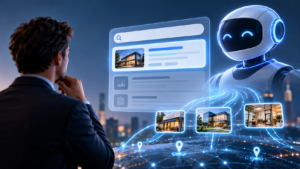 Business exploring AI search results and SEO strategies for improved online visibility